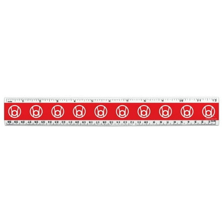 Green Lantern Blackest Night Red Lantern Logo 12 Inch Standard and Metric Plastic Ruler