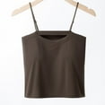 thumbnail image 2 of Jinhomg Womens Camisoles with Built in Bra Plus Size Spaghetti Strap Tanks Tops Casual Solid Color Summer Flowy Cami Shirts Coffee XXL, 2 of 4