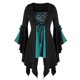 thumbnail image 4 of Womens Halloween Costumes 2024 Cosplay Gothic Dresses Halloween Women's Plus Size Long Sleeve Top Sequin Shirt Gothic Tunic T Shirt Halloween Decor Cosplay Costume, 4 of 6