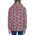 thumbnail image 4 of JUNZAN Hand Drawn Strawberry Print Kids Zip Up Hoodies Long Sleeve for Boys or Girls Casual Oversized Jackets with Pocket Loose Tops- Medium, 4 of 6