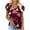 Red, variant on OAVQHLG3B Tops for Women Casual Summer Short Sleeve Print V-Neck T-Shirt Loose Casual Summer Tee Tops