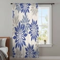 thumbnail image 3 of Geometric Flower Sheer Curtains 54 Inches Long, Vintage Country Floral Blue Grey on Linen Light Filering Curtains, Breathable Simi Curtain Privacy Drapes for Kitchen Bathroom Small Window Treatment, 3 of 9