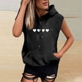 thumbnail image 2 of Hrsba Casual Tops for Women Short Sleeve Print Hooded Top with Pocket and Drawstring Soft Fabric for Summer Daily Wear, 2 of 4