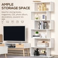 thumbnail image 4 of 6 Tier Wooden Bookcase S Shape Display Unit Divider Home Office White, 4 of 10