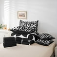 thumbnail image 6 of Homewish Fashion Minimalst Adult Twin Bedding Sets 7-Piece, Black White Square Cycle Bedding Comforter Set, Modern Abstract Reversible Sheet Sets, Lightweight Room Decor, 6 of 8