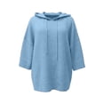 thumbnail image 4 of KHONTS Short Sleeve Hooded Sweaters for Women Plus Size Hoodies Fall Winter Cozy Knitted Drawstring Soft Pullover Tops BU3 XXXXL, 4 of 4