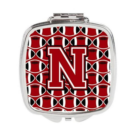 Carolines Treasures Letter N Football Red - Black & White Compact Mirror