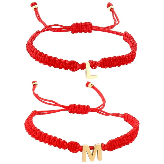 2 Pieces Friendship Bracelet String Rope Braided Bracelet Charm Adjustable Handmade