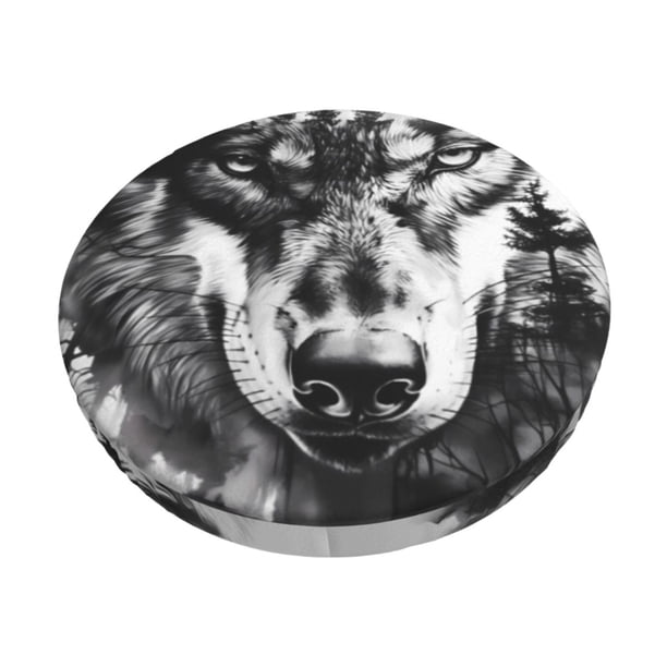 Balery Majestic Wolf Landscape Fundas de asiento para taburete de bar redondo de tela de terciopelo ajustables que protegen de arañazos y manchas para sillas de 14 a 17 pulgadas.-13 inch