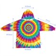 thumbnail image 7 of Rainbow Tie Dye Spiral Layer Pattern Blanket Hoodies for Kids 6-13YR Oversize Wearable Blanket Hoodies for Boys Girls Teens, 7 of 7