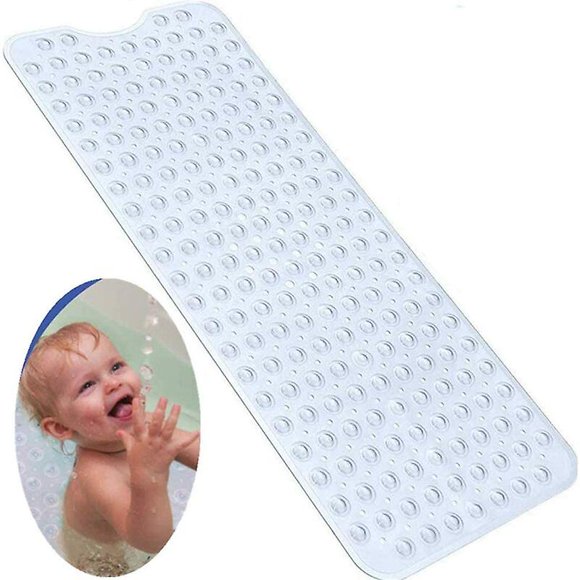 Non-Slip Safety Bath Mat,Extra Long Non-Slip Bathtub Mat,Anti-Bacterial-Mildew Shower Mat,Extra Long,Ideal for Children