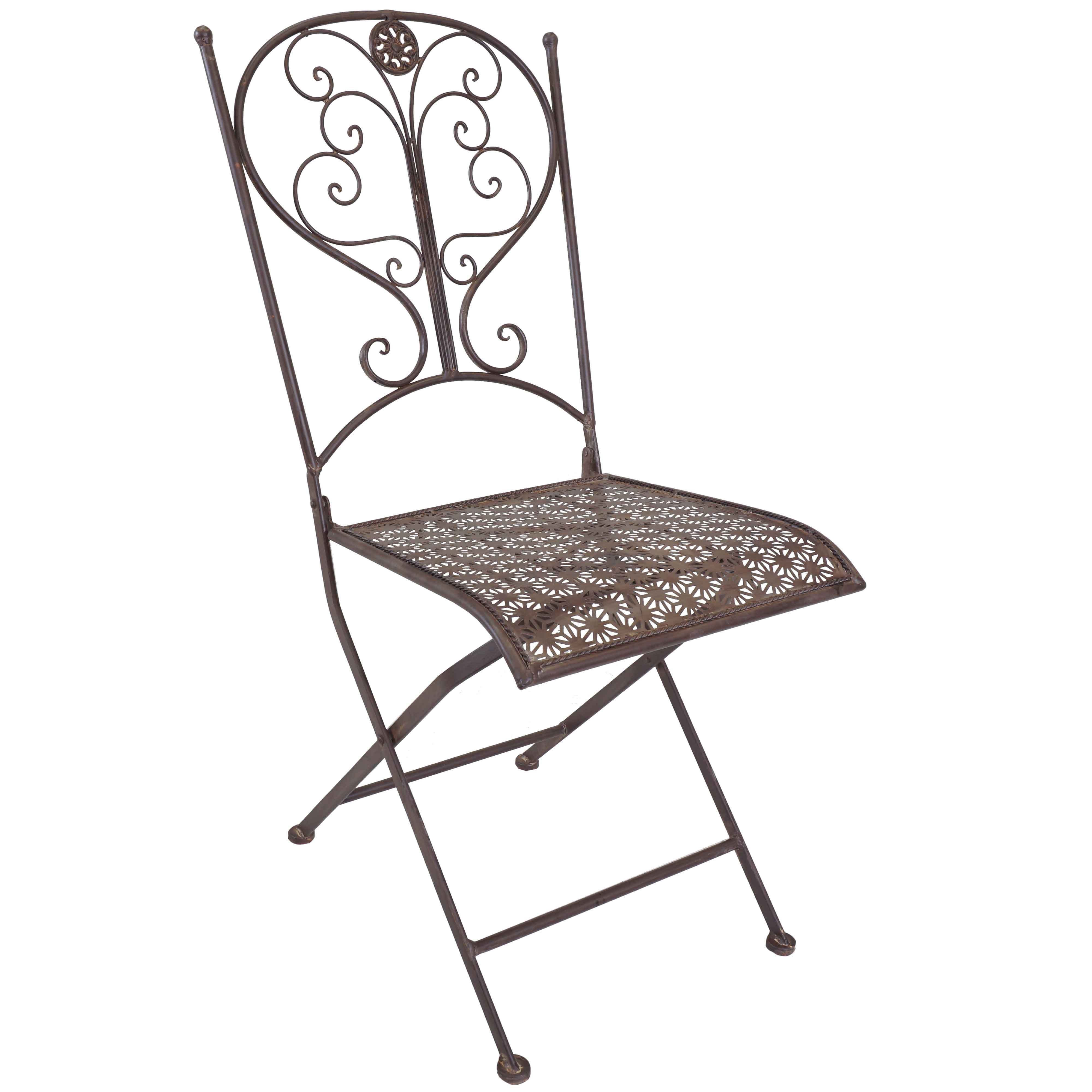 Titan Outdoor Antique Steel Folding Chair Porch Patio Garden Deck Decor