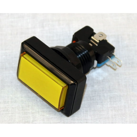 Arcade Game Illuminated Button rectangle for arcade and crane machines yellow Jamma Mame