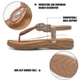 thumbnail image 3 of SHIBEVER Womens Summer Flats Sandals Casual Bohemia Beach Shoes Dress Ankle Elastic Strap Sandals Brown 8.5, 3 of 7
