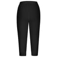 thumbnail image 5 of Gaukiv Womens Lace Trim Capris Stretch Fit Cropped Leggings Black S, 5 of 6