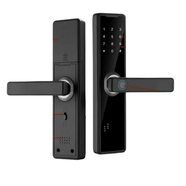 Serrure de Porte Intelligente Biométrique à Empreinte Digitale, Déverrouillage à Distance, Carte Sans Clé, Serrure à Mot de Passe, Serrure de Porte Électronique, Maison Intelligente Intégrée