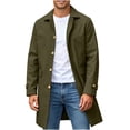 thumbnail image 2 of Miqool Mens Trench Coat Turndown Collar Button Down Long Sleeve Mid Length Winter Casual Business Outerwear Overcoats with Pockets M-XXXL, 2 of 9