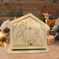 thumbnail image 3 of Decoraciones del nacimiento de Jesús, adornos cristianos, adornos de madera para festivales, decoraciones navideñas para el hogar familiar en, 3 of 6