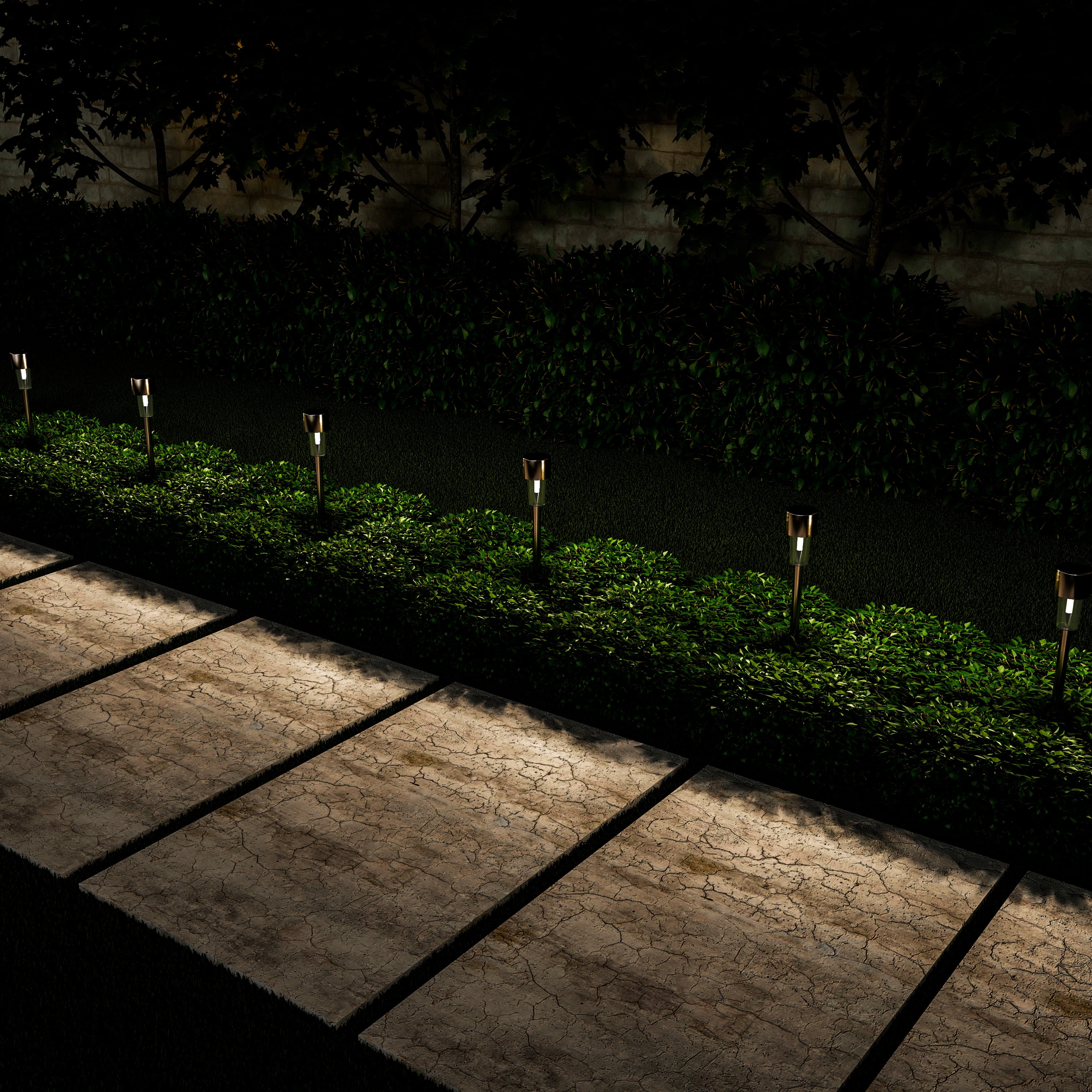 Pure Garden Stainless-Steel Outdoor LED Solar Lights 12-Pack (Silver)