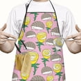 thumbnail image 2 of Pink Hedgehog Rose Pattern Apron-Garden Aprons for Women with Pockets-Cotton Linen Waterproof Kitchen Cooking Gardening Aprons Adjustable for Kitchen,Cooking,BBQ and Salon 33x27 Inch, 2 of 7