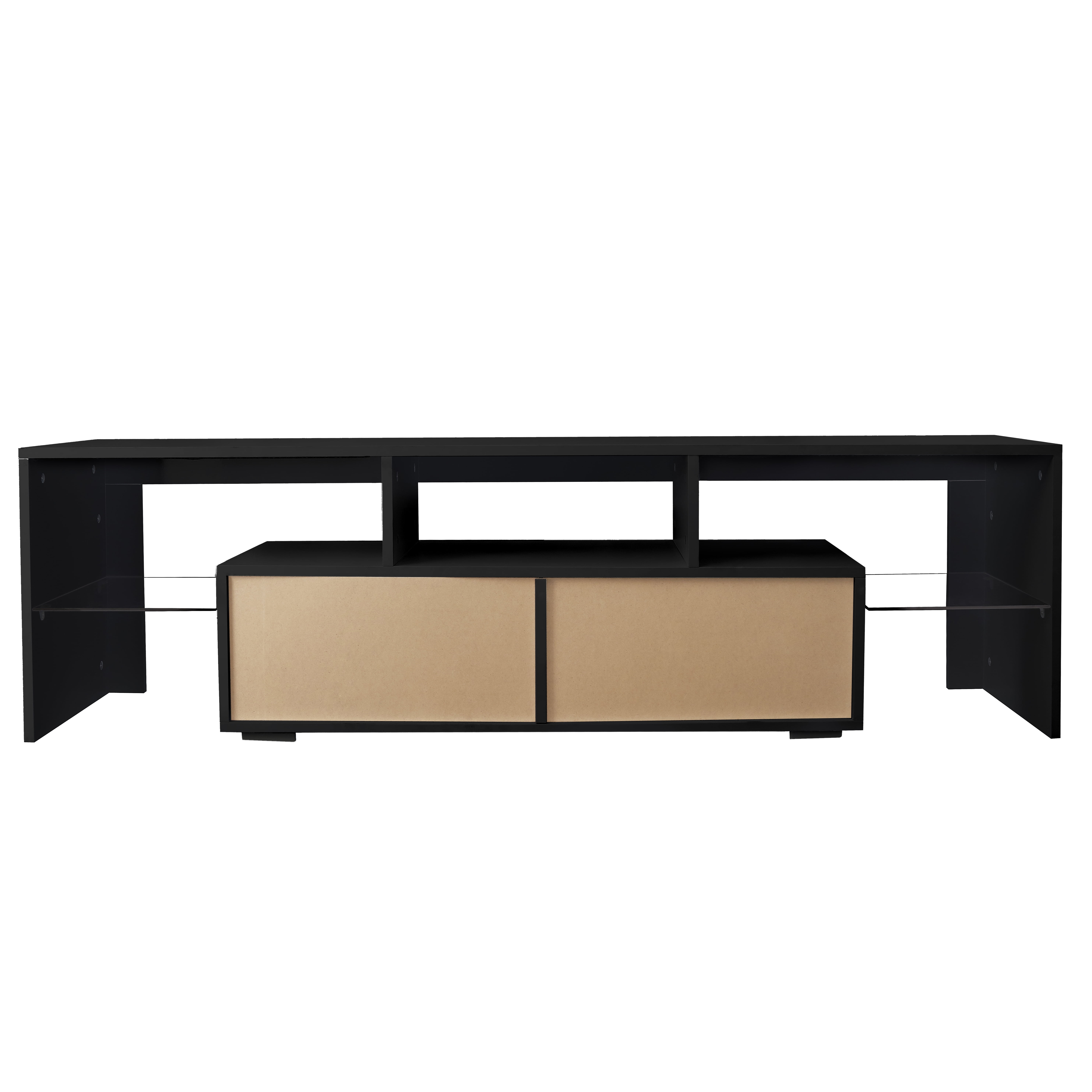 Mintazer TV Stand for TVs up to 70", Modern LED RGB Entertainment Center Drawer & Shelves for Living Room, Bedroom, Gaming Room, Black