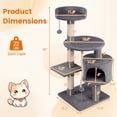 thumbnail image 3 of Gymax Cat Tree 36'' Cat Tower w/CondoTop Perch Sisal Scratching Posts & Hanging Rope Light Gray, 3 of 10