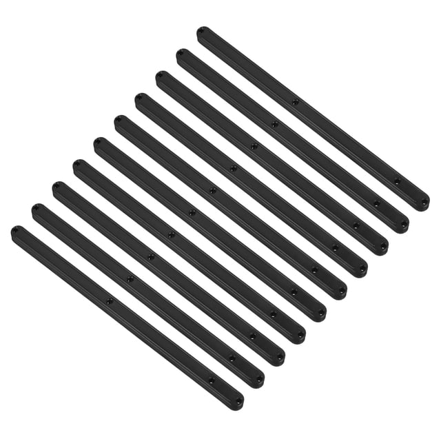 Unique Bargains Drawer Slides, 10 Pack 300mm - Plastic Drawer Rails, Side Mounted Grooved Guide Rails for Cabinet Drawers (Black)