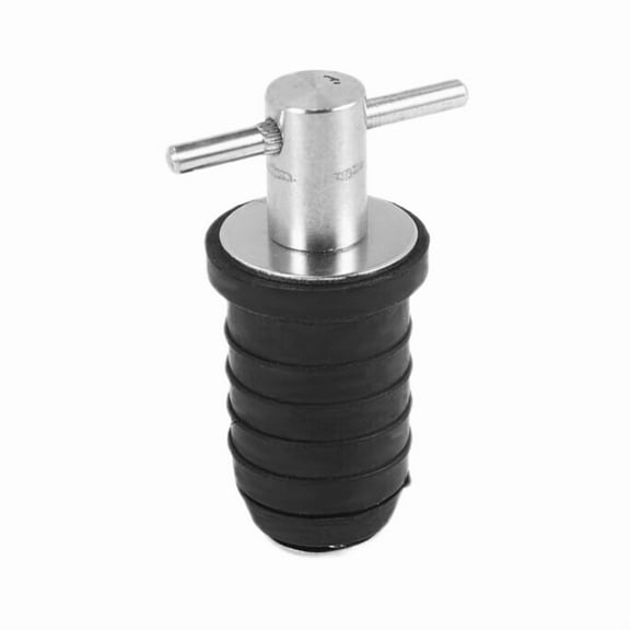 Marine Boat Drain Plug T-Handle Screw Adjustable Rubber Deck Plug,Silver 19MM