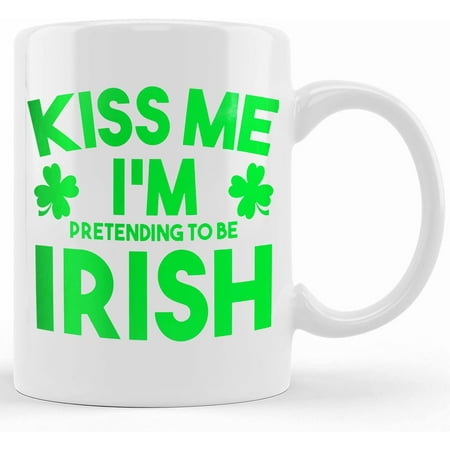 

Kiss Me I m Pretending To Be Irish Mug St. Patricks Day Mug Funny Irish Coffee Mugs St Pattys Day Travel Mug Can Holder Ceramic Novelty Coffee Mug Tea Cup Gift Present Fo
