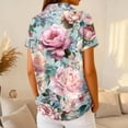 thumbnail image 5 of Womens Plus Size Casual Henley Waffle Knit Button-Up Top Short Sleeve Polo Shirt, 5 of 5