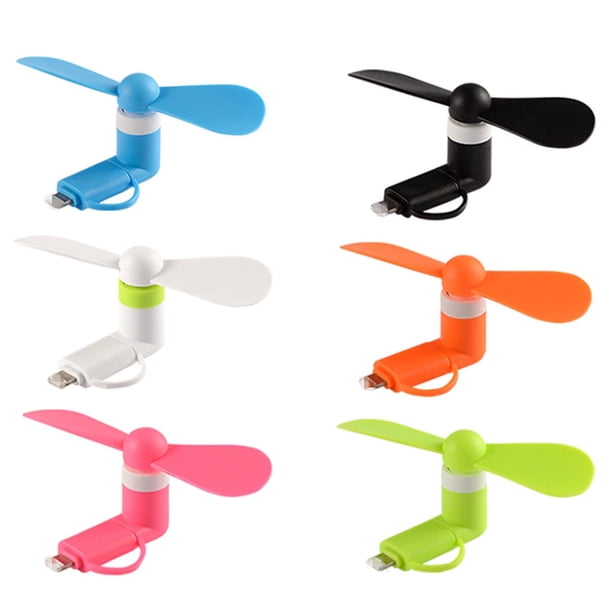 Mini ventilador de teléfono celular Gfytdxe Colorido 2 en 1 para iPhone Android
