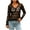 Black, variant on LEBONYARD Women's Trendy V-Neck Solid Colored Chic Lace Hollow-out Long Sleeve See-Through Slim Regular Base Layer Pullover Fashion Button Tops