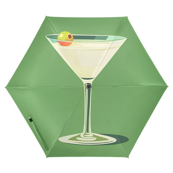 FORMRS Travel Umbrella Folding Auto Open Close Windproof Rain UV Protection, Green Lemon Juice