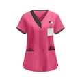 thumbnail image 2 of SBYOJLPB Women's Clinic Scrubs Top Nurses Tunic Top Short Sleeve Uniform Carer V-Neck Protective Clothing Work Tops​, 2 of 6