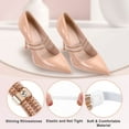 thumbnail image 3 of Uxcell 4 Pairs High Heels Shoe Straps, Rhinestone Elastic Shoe Straps Heels Detachable Ankle Straps Replacement Shoelace Crystal for Women Loose Slippers Sandals, Beige+Champagne, 3 of 7