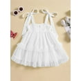 thumbnail image 4 of Musuos Baby Girl Princess Dress 12 18 24M 3 4T Sleeveless Tie Strap Swiss Dots Ruffle Tulle Dress Toddler Summer Outfit, 4 of 10