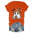 thumbnail image 5 of mgoYE Halloween Tshirts Women Halloween Shirts for Women Cute Ghost Shirt Fall Pumpkin Tshirt Coffee Graphic Tees casual Short Sleeve Tops(Orange,S), 5 of 5