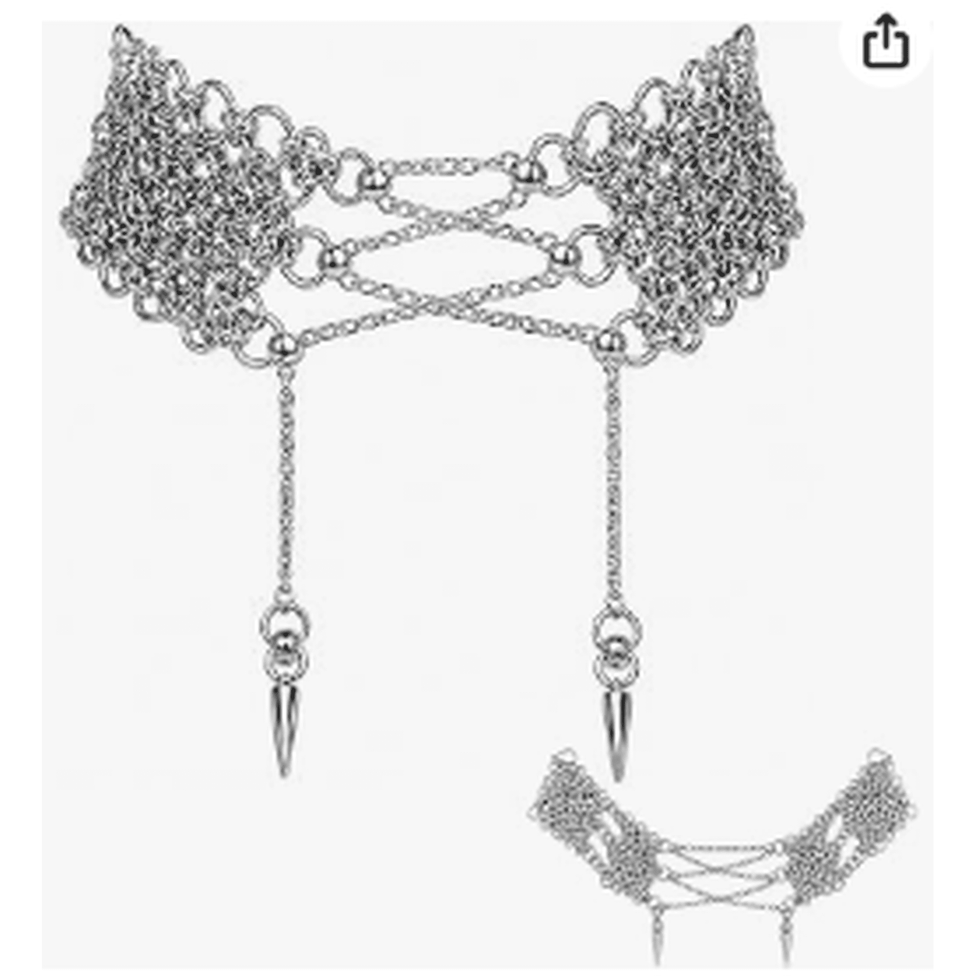 Gothic Chainmail Neck Choker for Women, Handmade Metal Collar Necklace with Adjustable Closure, Alternative Jewelry for Festivals & Cosplay (Silver, 1pc)
