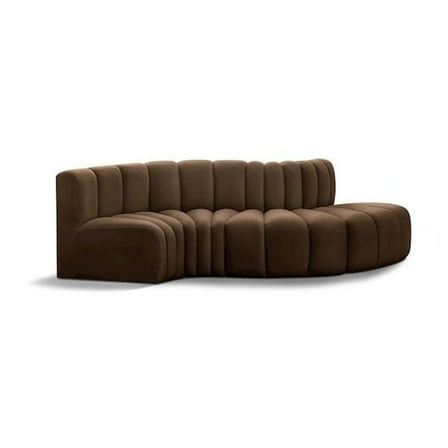 Meridian Furniture Arc Brown Velvet Modular Sectional
