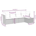 thumbnail image 2 of vidaXL 5 Piece Patio Sofa Set with Cushions Gray Poly Rattan, 2 of 4