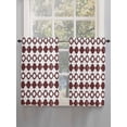 thumbnail image 5 of Retro Boho Bathroom Window Curtain, Dark Red Geometric Pattern Rhombic Bohemia Light Filtering Coffee Kitchen Curtains, Bedroom Living Room Curtains 2 Panel 84"x45", 5 of 6
