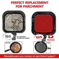 thumbnail image 4 of Queilt Tapis pour Friteuse à Air Chaud 2 Pcs Tapis en Silicone Réutilisables Doublure Antiadhésive Grille Carrée pour Friteuse à Air (8.5 Pouces Carré), 4 of 5