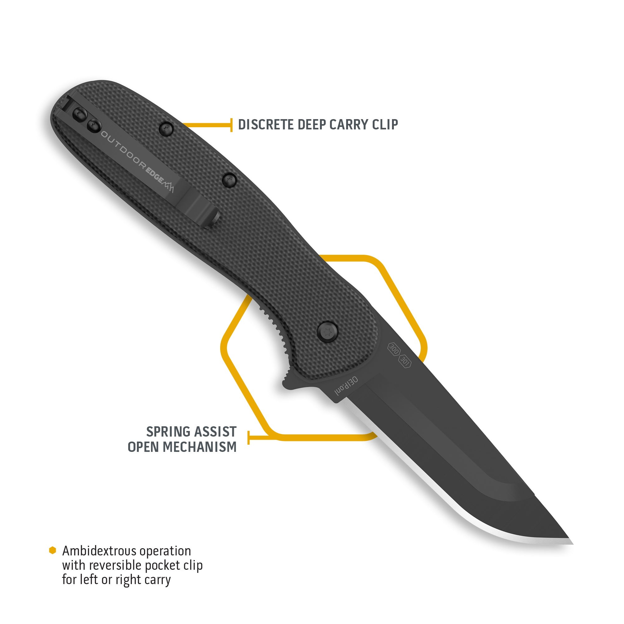 Outdoor Edge Razor VX2 with Black G10 Scales and Spring Assisted Opening