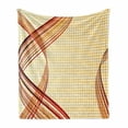 thumbnail image 1 of Modern Soft Flannel Fleece Blanket, Abstract Curvy Swirled Stripes on Dotted Background Interlace Halftoned Art Design, Cozy Plush for Indoor and Outdoor Use, 50" x 70", Multicolor, by Ambesonne, 1 of 6