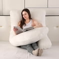 thumbnail image 5 of TOPCHANCES Pregnancy Pillow, J-Shape Full Body Maternity Pillow for Side Sleeping with Removable Cover, 27 * 57inch, Light Gold, 5 of 15