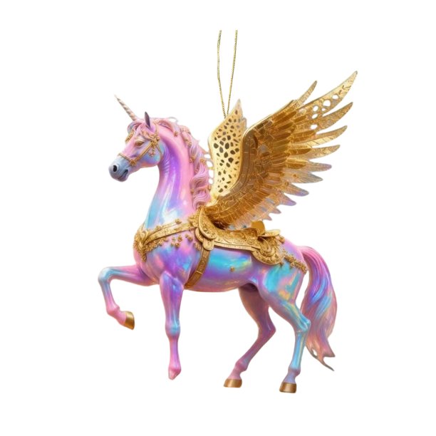 Colgante de caballo 2D acrílico realista, adorno navideño con lazo para colgar, ideal para amantes de la equitación.