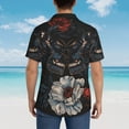 thumbnail image 4 of Bingfone Men's Short Sleeve Button Down Shirts Hawaiian Midnight Butterfly Floral Dream Printed Beach Shirt, 4 of 7