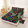 thumbnail image 2 of Erosebridal Rainbow Hummingbird Full Size Sheets,Colorful Plant Flowers Blossom Bed Sheets 4 Pieces, 2 of 6