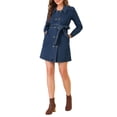 thumbnail image 5 of INSPIRE CHIC Women's Jean Dress Turnover Collar Double Breasted Button Down Denim Dresses Blue L, 5 of 6