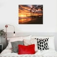 thumbnail image 5 of Nawypu Beach Sunset Canvas Print Wall Art Coconut Tree and Sunset Glow Pictures Wall Decor Artwork Sunset Tropical Wall Art for Living Room Bathroom Kidroom Wall Decoration Stretched and Framed, 5 of 5